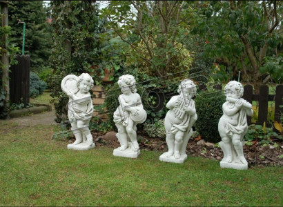 Junge 70cm Figur Statue Figuren Skulptur Statuen Weiß Garten Dekoration